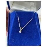 14K Diamond Pendant & Chain.
