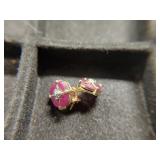 14K Ruby & Diamond Earrings
