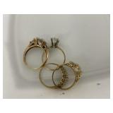 4- 10K CZ Rings