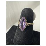 Vtg. 10K Amethyst Ring