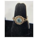 Vtg. 14K Blue Zircon Ring