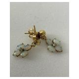 14K Opal & Diamond Earrings