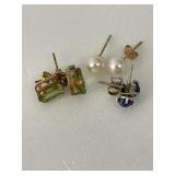 3 Pr. 14K Earrings