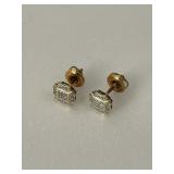 10K Diamond Cluster Earrings