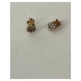 10K Diamond Cluster Earrings