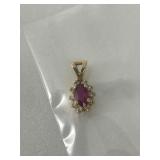 14K Ruby & Diamond Pendant