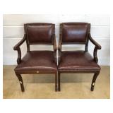 (2) Leather Upholstered Chairs