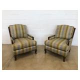 (2) Striped Upholstered Arm Chairs