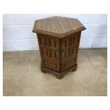 Hexagon Shaped Wooden End Table