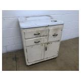 White Painted Metal Kitchen Cabinet