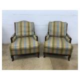 Striped Upholstered Arm Chair