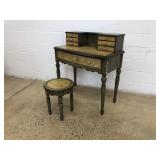 Paint & Stencil Decorated Writing Desk