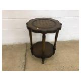 Leather Top, Shaped Top Side Table