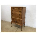 Modern Tiger Maple Chest with Feet