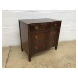 Mahogany 3-Drawer Serpentine Chest of Drawers