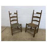 2 Antique Ladder Back Chairs