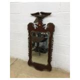 Antique Eagle Crested Mahogany Mirror