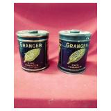 Two Vintage Granger Rough Cut Tobacco Tins