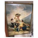 20th C. O/C of Lady with Basket of Fruit on Head