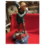 Tin Painted Statue of Man with Life Preserver