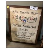 Roll of Honor First National Bank of York, PA