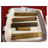 Vintage Wooden and Brass Folding Rulers