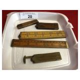 Five Vintage Rulers, Four Folding