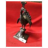 Vintage White Metal Peacock Lamp Base