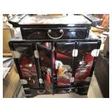 Oriental Style Lacquered Small Jewelry Armoire