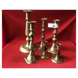 Six Brass Candlesticks