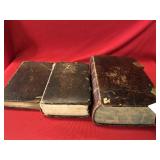 Three Early Leather Bound Books