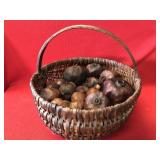 Vintage Splint Basket with Dried Fruit