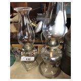 Two Vintage Clear Finger Fluid Lamps