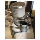 Selection of Tinwares and Two Dough Scrapers