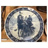 Large Delfts Charger with Horse Pulling Sleigh