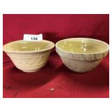 Two Small Yellow Glazed Stoneware Bowls