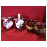 Four Lustre Creamers