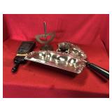 Silverplate Vintage Crumb Set & Small Whisk Broom