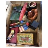 Box Lot of Various Games, Metal Airplane, Bingo