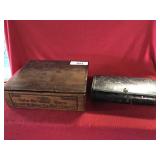 Wooden Box and Tin Storage Box