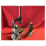 Seymour Casting Machine & Two Bronze Metal Bookend