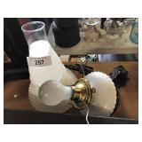 Victorian Metal Bracket Lamp with Opaque Light