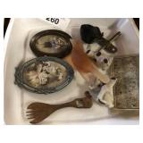 Vintage Picture Frames, Dog Figurine, Change