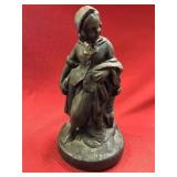 Metal Bronze Figurine of Young Lady