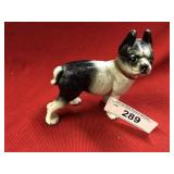 Painted Bulldog Figurine with Red Collar