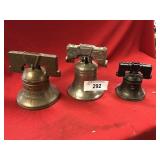 Three Metal Liberty Bell Savings Banks