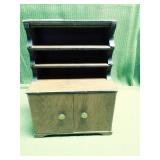 Wood Folk Art Doll Hutch