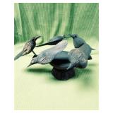 Carved Wood Crows