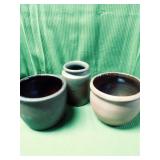 Three Earthenware Storage Crocks