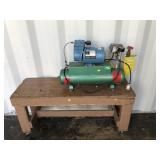 Electric Air Compressor on Bench